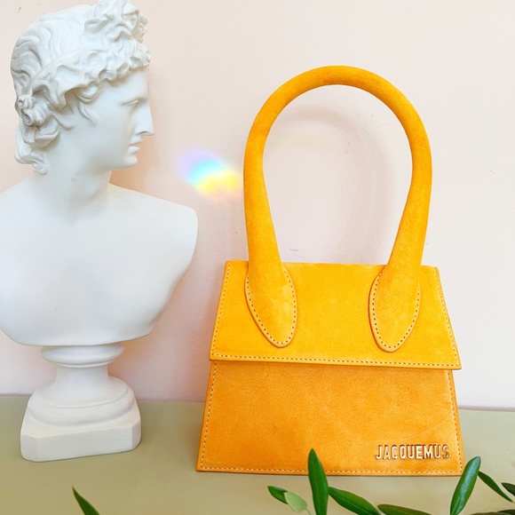 JACQUEMUS Le Chiquito Moyen Bag in Orange Suede - Picture 1 of 9